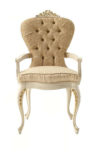 Chaise En Tissu Italienne De Luxe Avec Accoudoirs