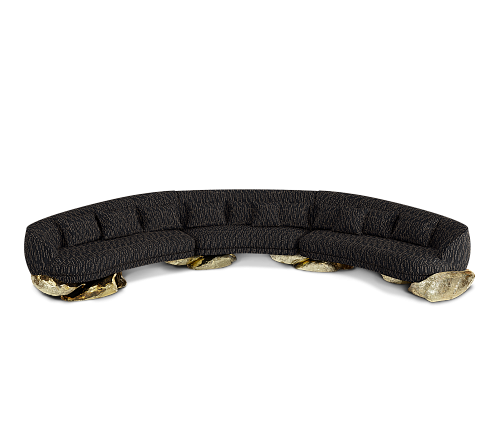 Canapé Courbé Noir Angora