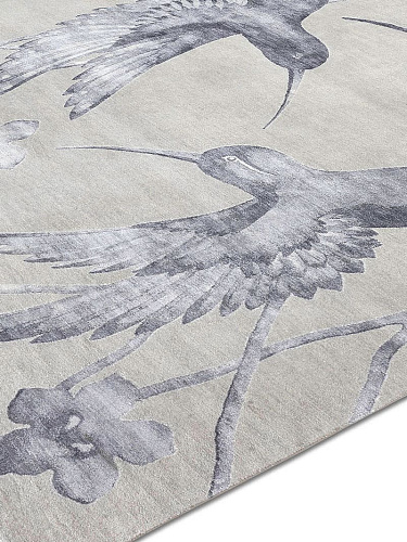 Tapis noué main Colibris