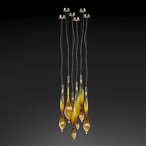 Suspension Murano Feuilles 6 Lumières
