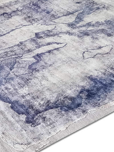 Tapis noué main de luxe Mono Gris Clair