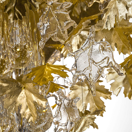 Lustre Élégant Feuilles d'Érable Finition Or