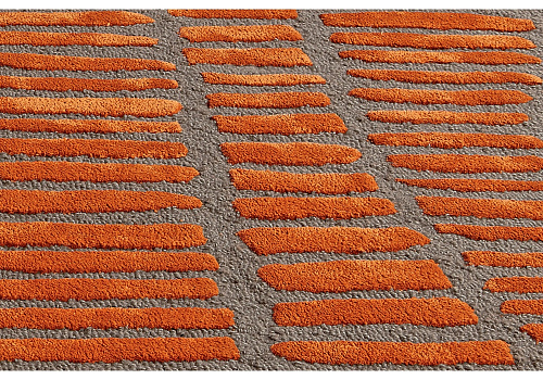 Tapis laine / viscose Orange Gris Enia