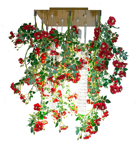 Lustre carré roses rouges