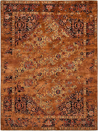 Tapis Serapi Queensbury Double Ciel Jaune A 041 Soie