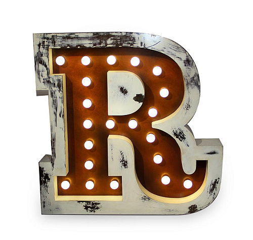 Lettre Lumineuse Radiant R