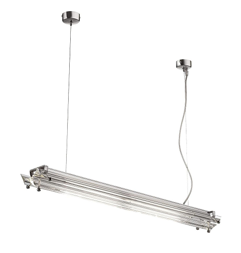 Lustre Contemporain en Verre Transparent Finition Nickel