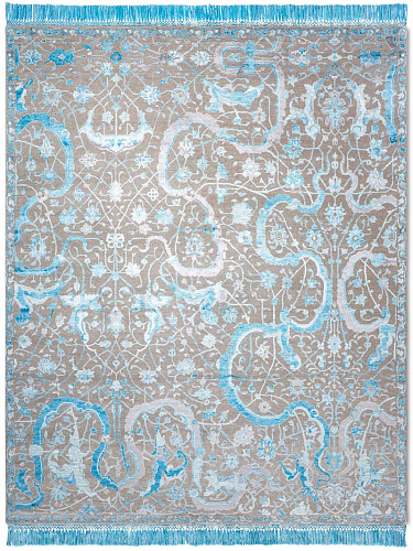 Tapis de luxe Tabriz Bleu