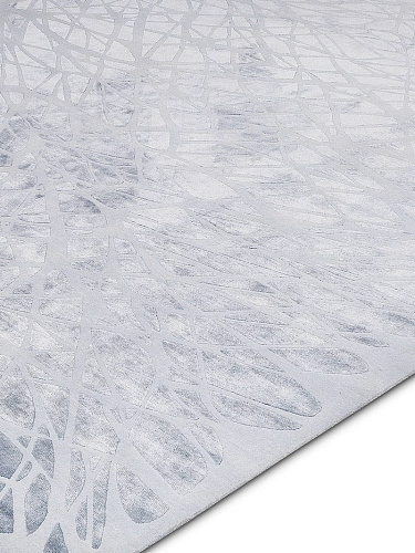 Tapis noué main de luxe Dresden Argenté