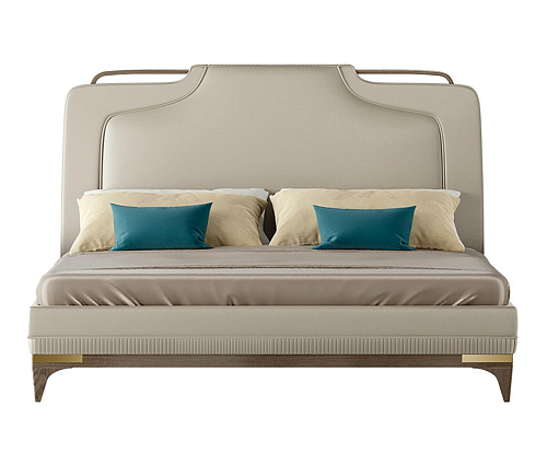 Lit En Cuir Beige