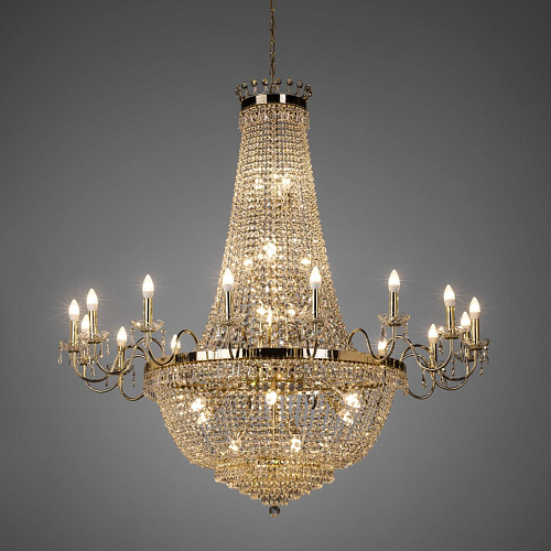 Lustre de Luxe en Cristal Finition Or Doux