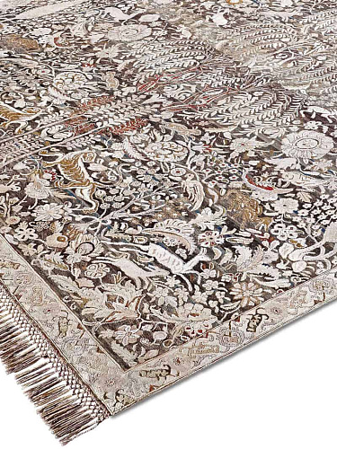Tapis de luxe fait main Or / Gris