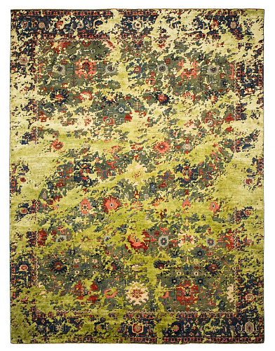 Tapis Bidjar Kingscross Double Ciel Vert Vert Clair Soie