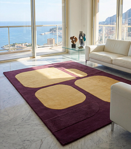 Tapis de luxe Rounded Blocks Plum