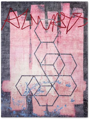 Tapis Always Rose sur Gris Foncé