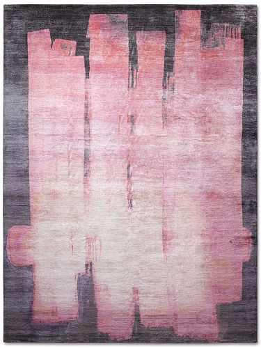 Tapis tissé main Hexagone Rose