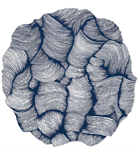 Tapis Rond Designer Bleu