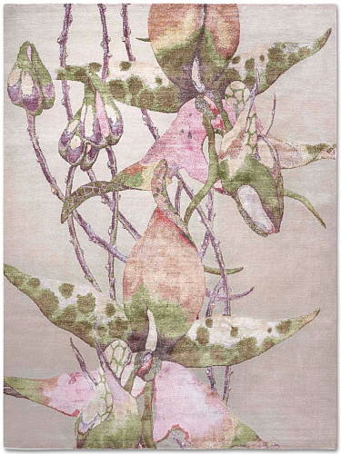 Tapis noué main de luxe Orchidée