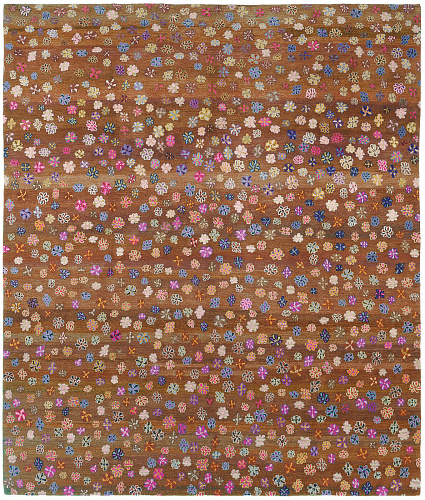 Tapis Petites Fleurs Marron