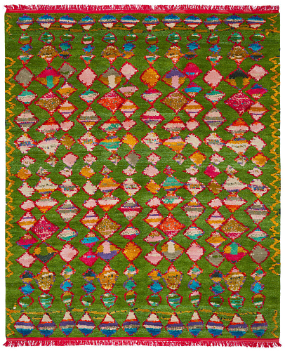 Tapis Trame Perdue 14 Multicolore Vert