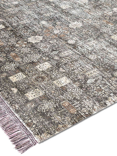 Tapis Agra No. 58 Original sur Fond Charbon