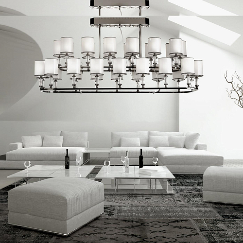 Lustre 32 Lumières Nickel Noir