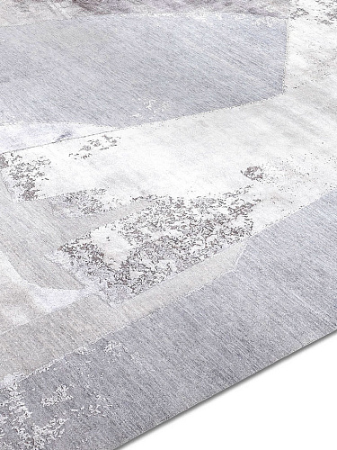 Tapis tissé main Argent Neige