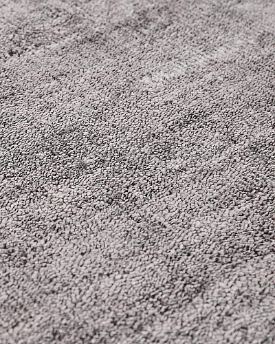 Tapis Rond Argenté en Soie de Bambou