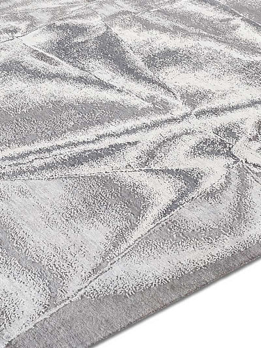 Tapis noué main Argent Véritable
