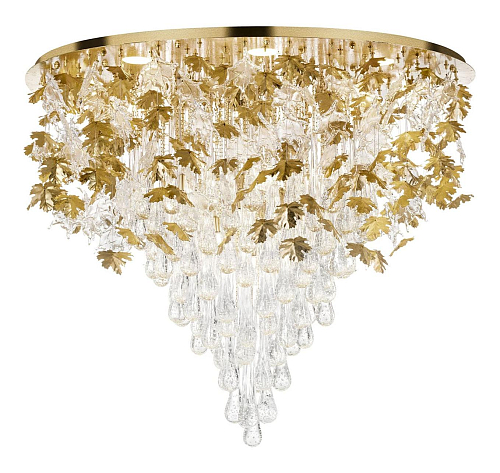 Lustre Élégant Feuilles d'Érable Finition Or