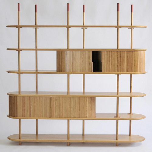 Bibliothèque Modulaire Moderne en Chêne