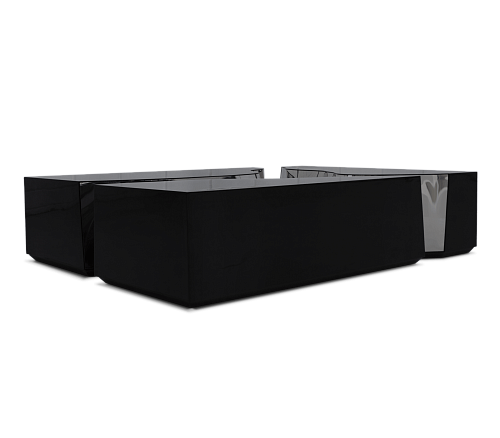 Table Centrale Noir & Argent Fissure