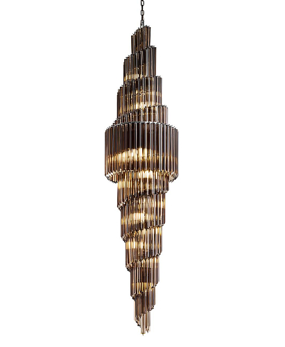 Lustre Brunito Rond avec Verre Chocolat Fumé
