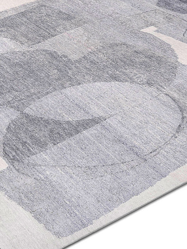 Tapis noué main de luxe Argent Neige