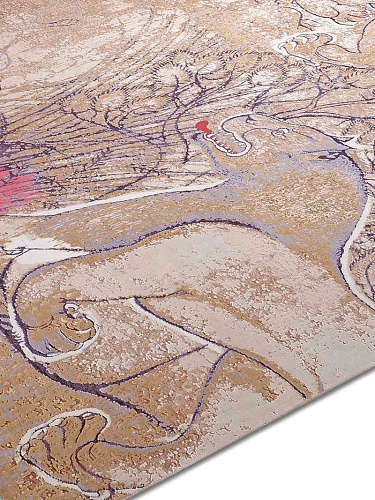 Tapis tissé main Deux Lions
