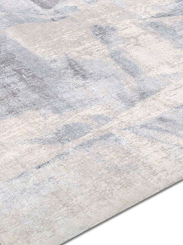 Tapis noué main Gris / Ivoire