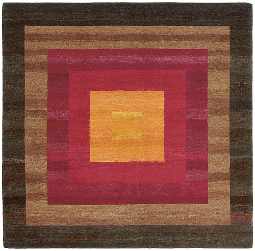 Tapis 6 Bordures Orange/Marron