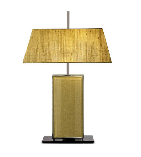 Lampe Métal et Verre Abat-Jour Tissu Grandeur