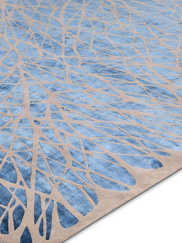 Tapis noué main Dresden Bleu Marine