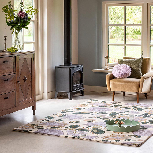 Tapis Wendling Floral Bruyère Pourpre