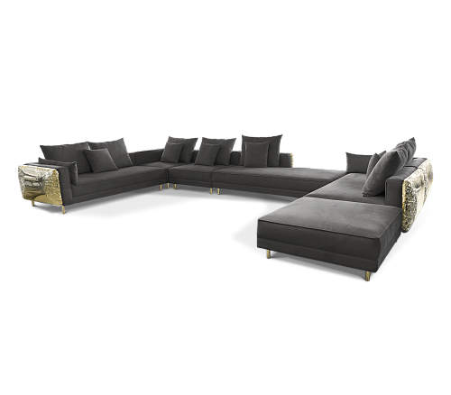 Canapé Modulaire Noir Imperia